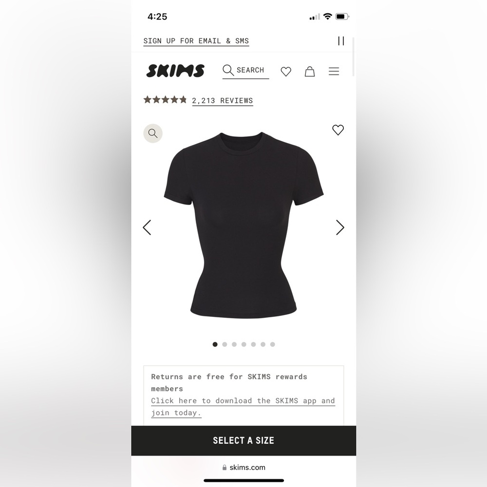 SKIMS cotton jersey t-shirt size M
